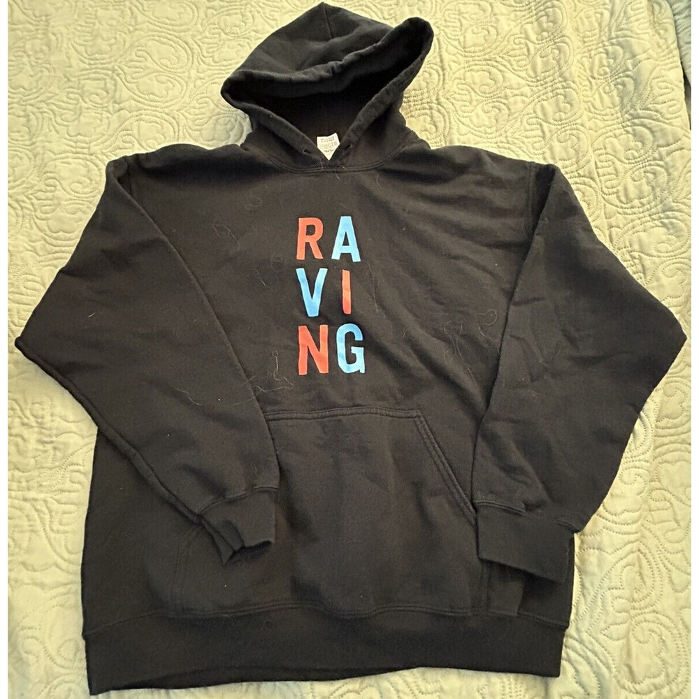 Annie Mac Raving Hoodie Sweatshirt Large Black EDC House Music EDM